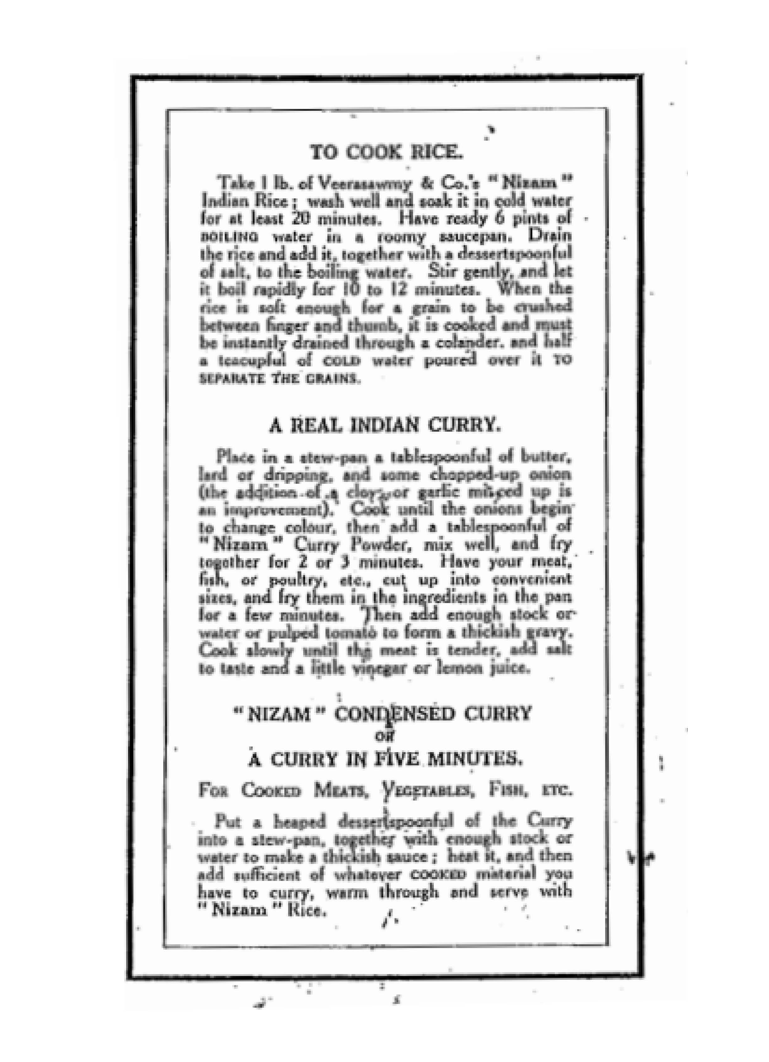 A Real Indian Curry Nizam Condensed Curry and Nizam Indian Rice