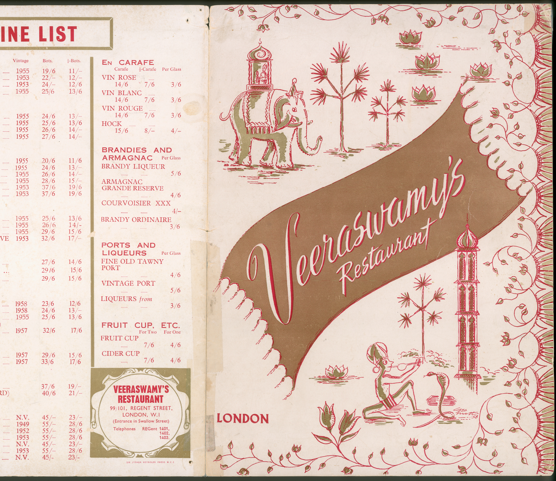 Veeraswamy Menu_1959