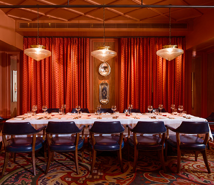 The long table in the Paisley Room at Veeraswamy